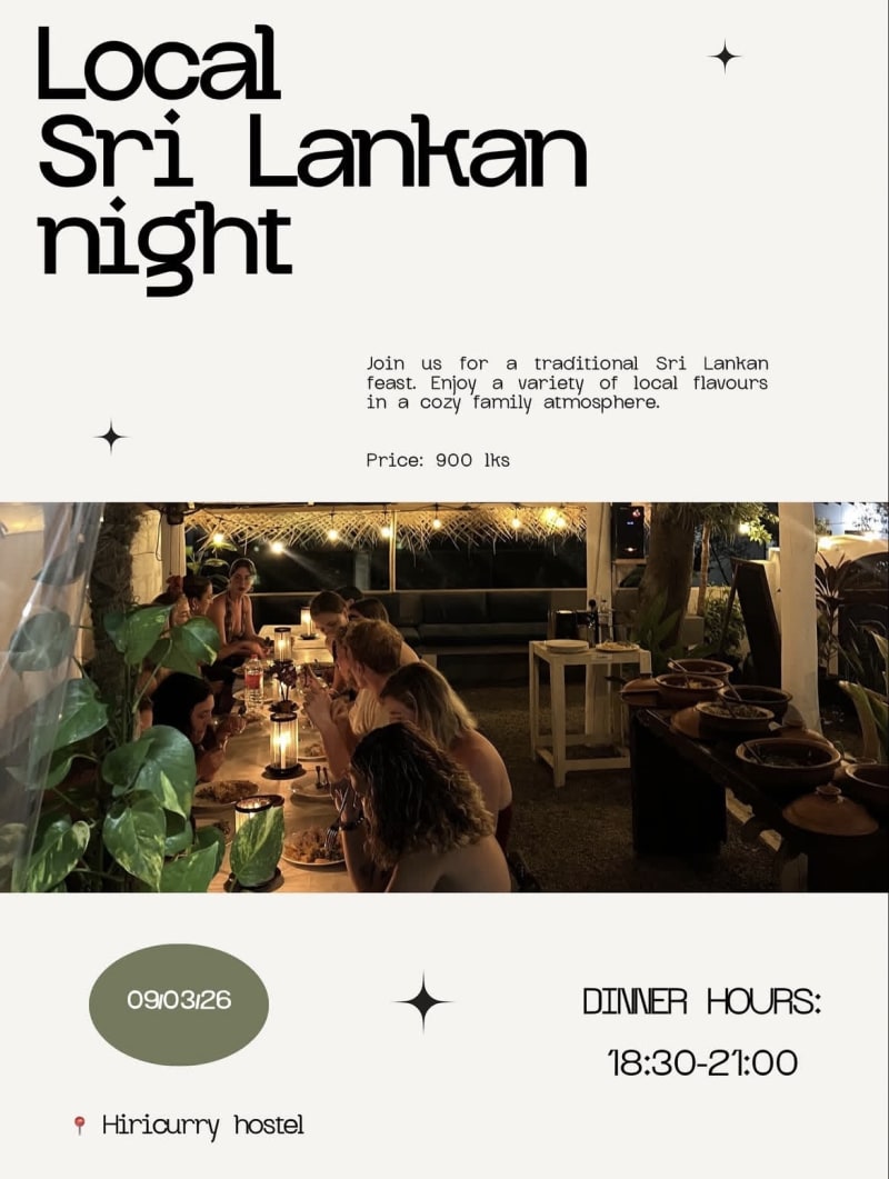Family Dinner: Local Sri Lankan Night - Event in Dikwella