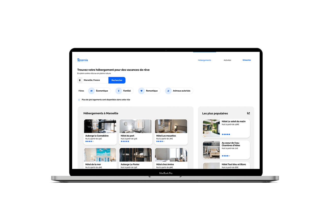 site reservia Mockup macbook.