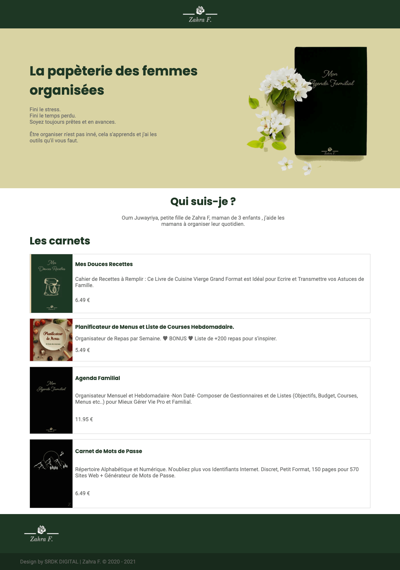 zahra f papèterie, carnet, cahier, livre pour les femmes