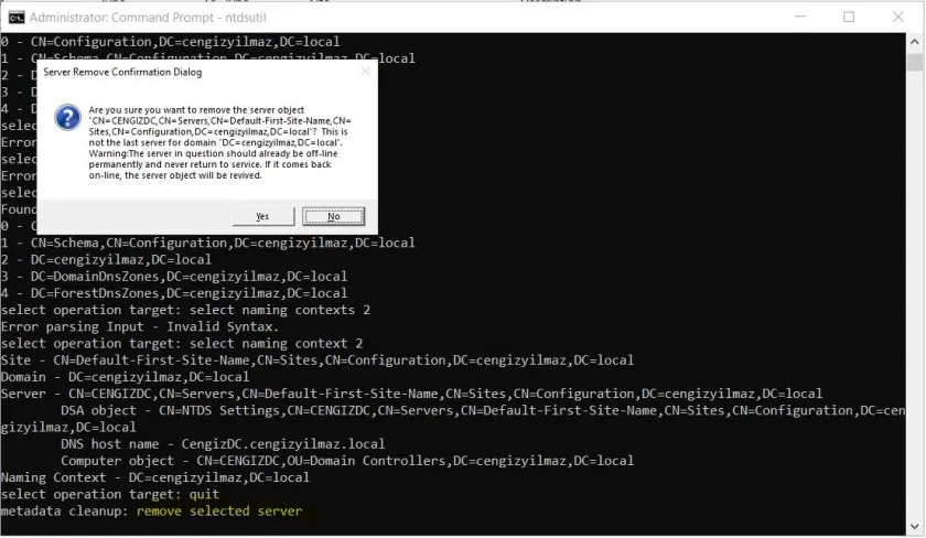 remove selected server