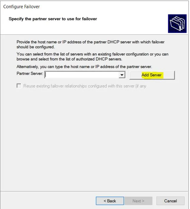 DHCP Server Partner Server
