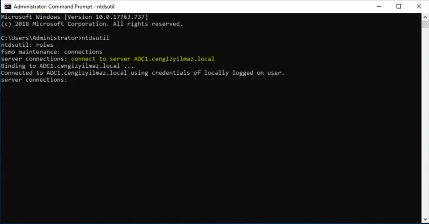 FSMO connect to server