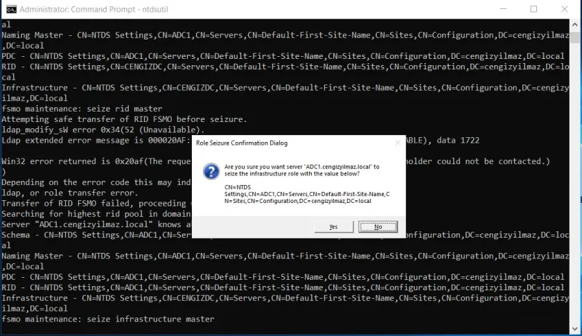 FSMO seize infrastructure master