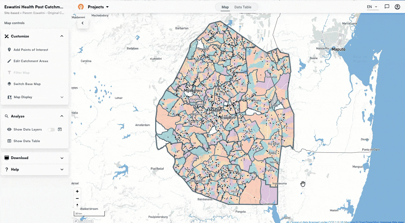 Catchment Area Comparison GIF