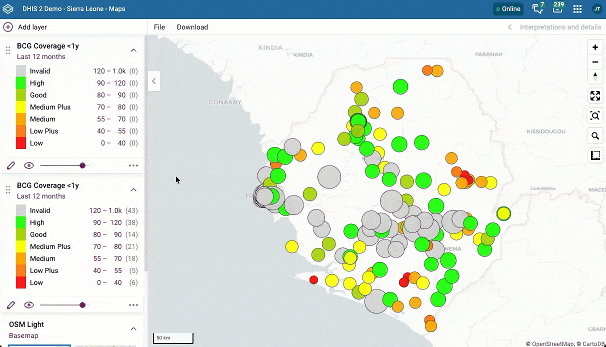 create catchment maps in dhis2 free