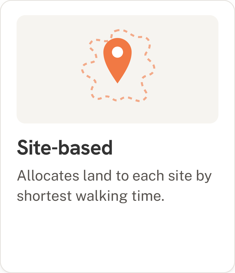 Site-based catchment area icon