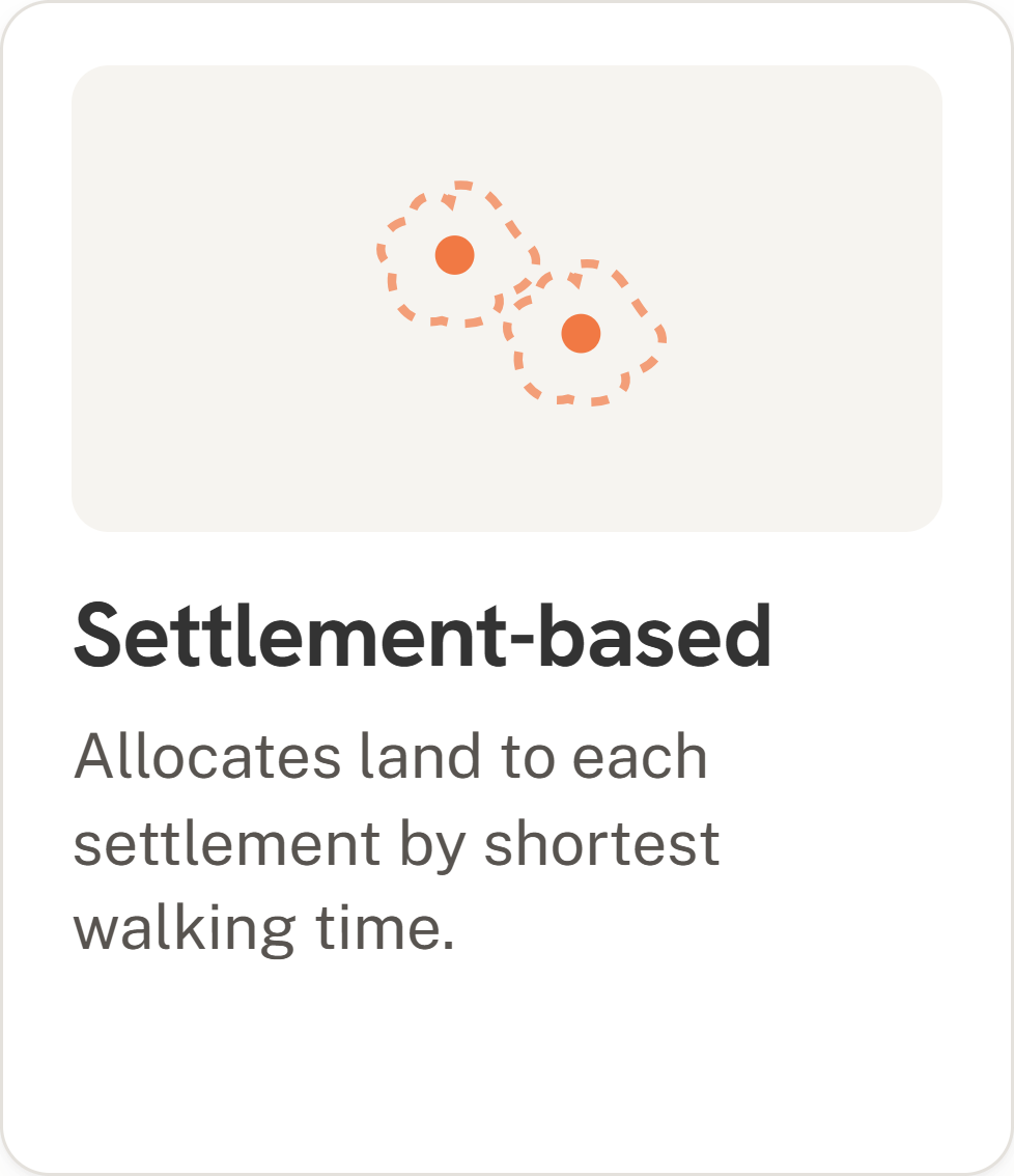 Settlement-based catchment area icon