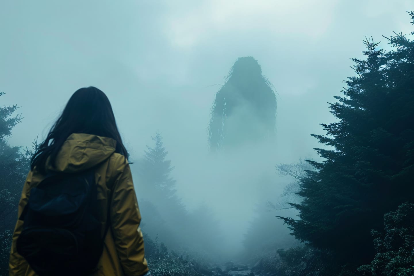 dark style aokigahara forest.