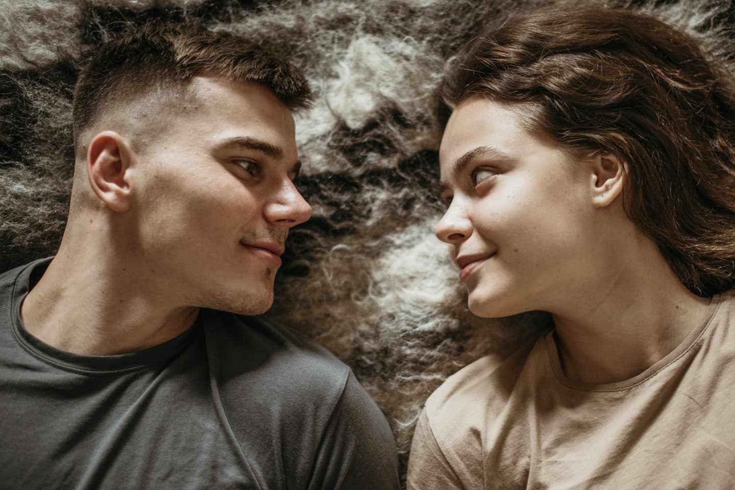 Cute couple portrait. 