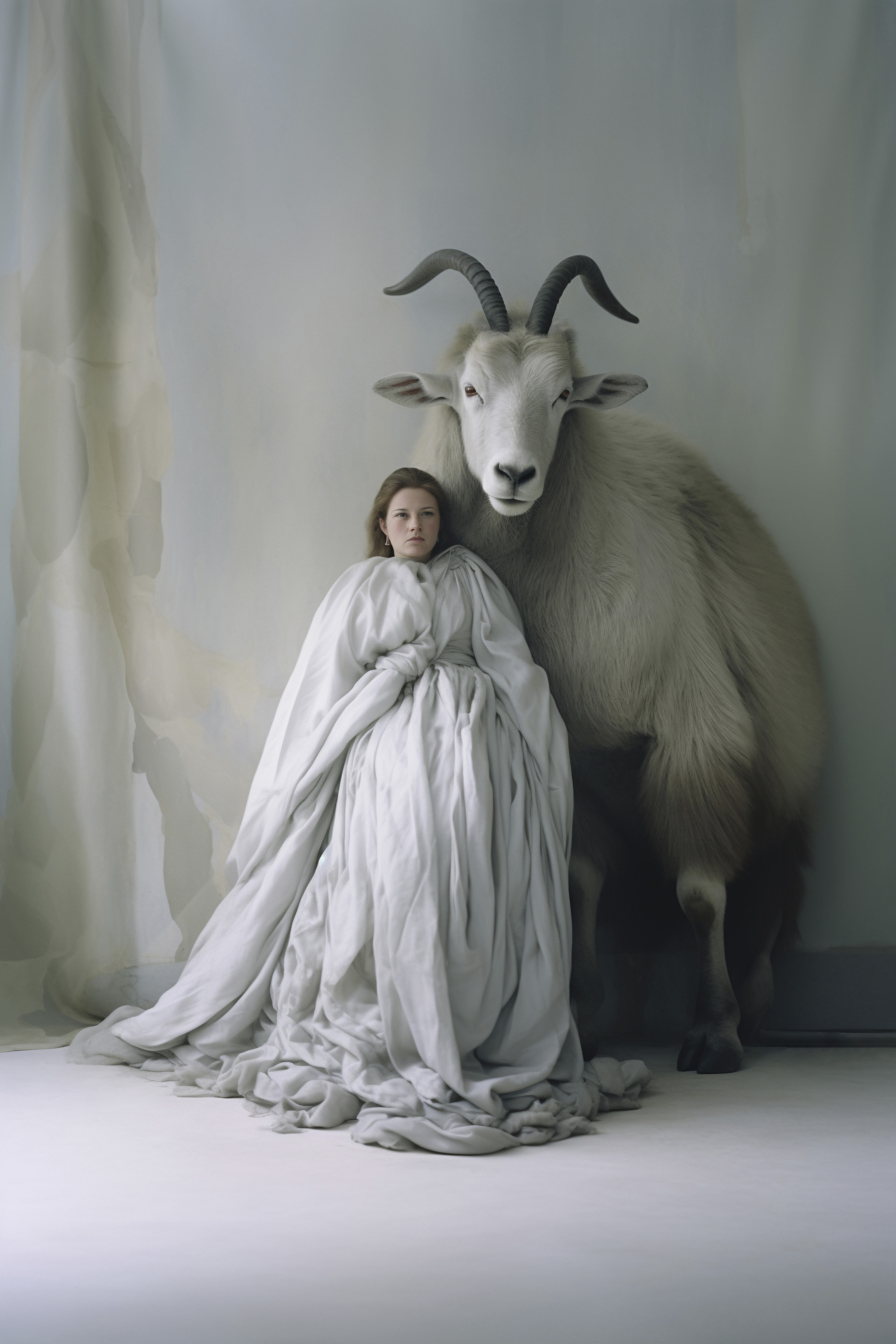 A women with a ram