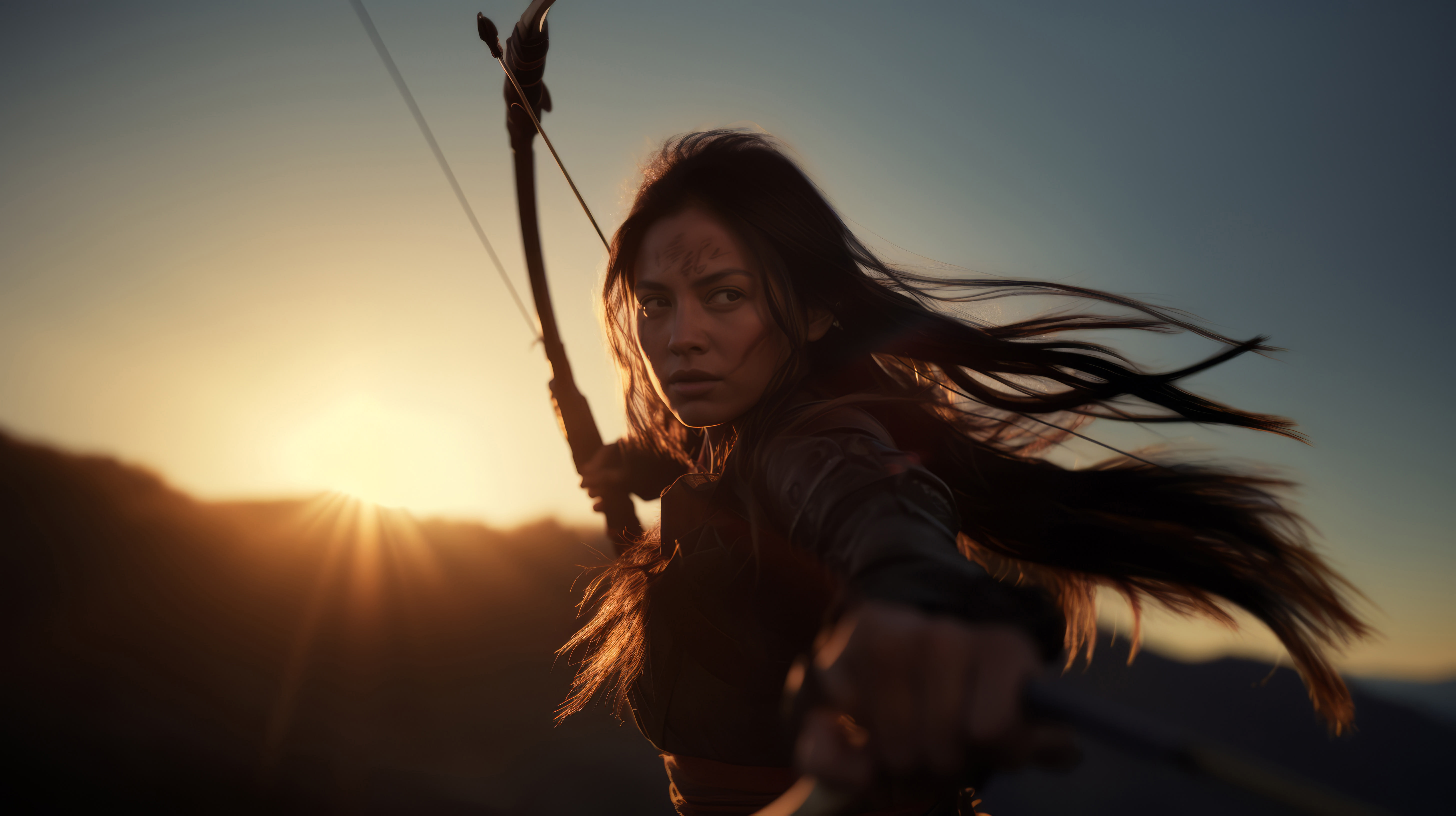 Portrait of a female warrior with armor