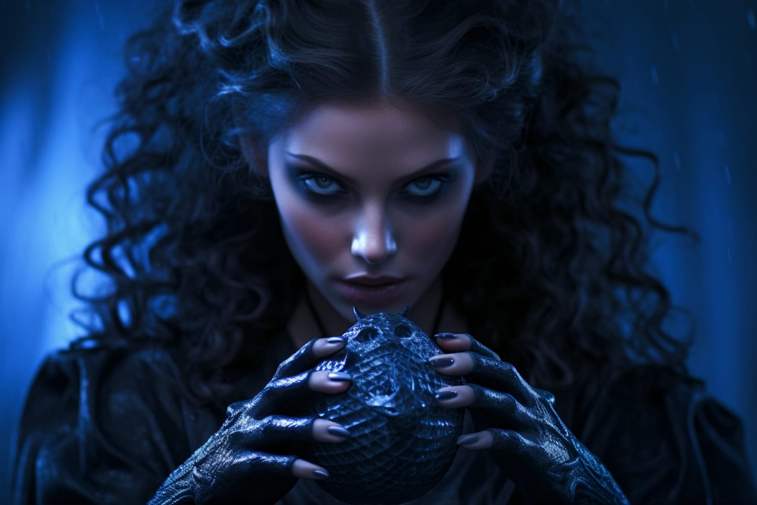 Girl with dark background