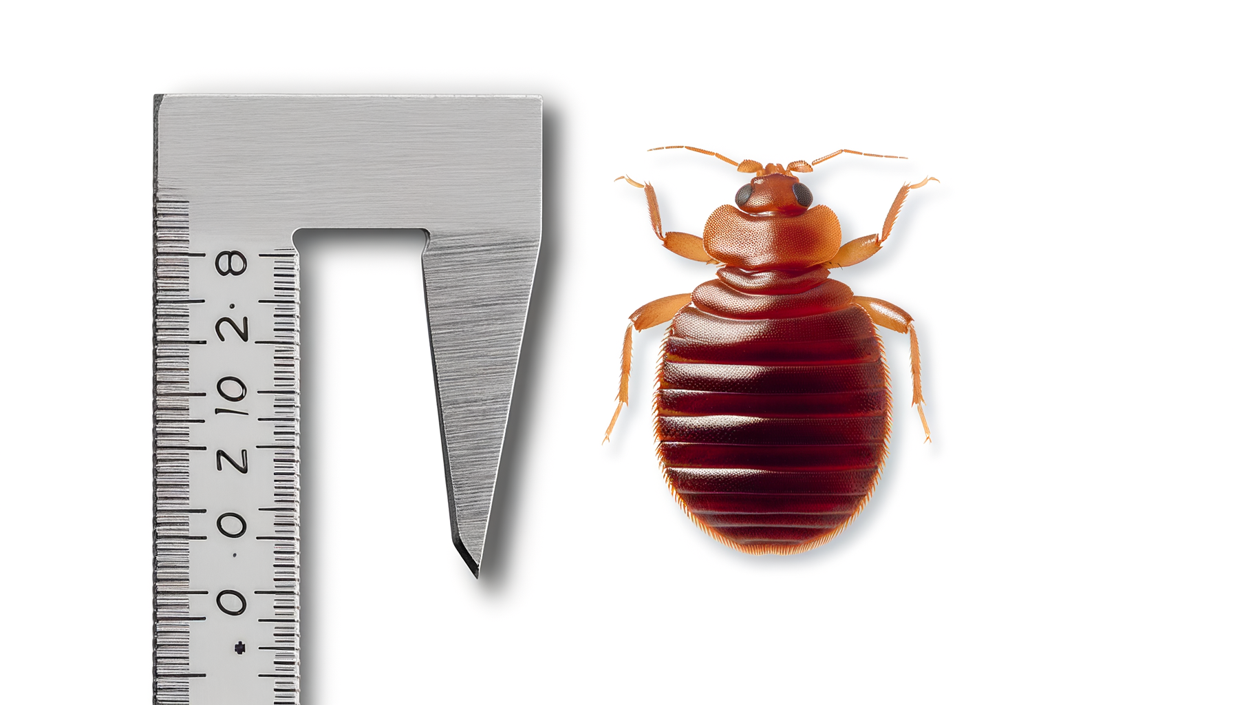 Détails sur la taille des punaises de lit Image d'une punaise de lit