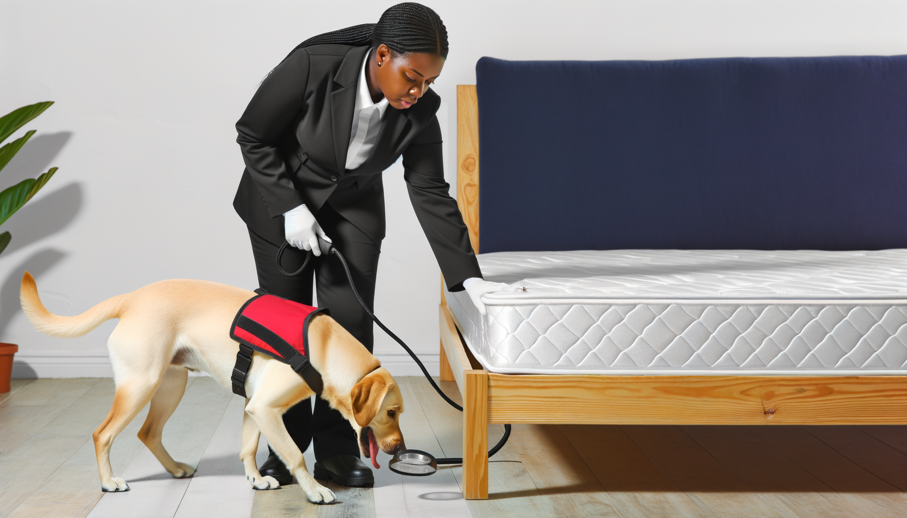 Importance de l'expérience du maître-chien dans la détection des punaises de lit. Maître-chien en formation pour la détection des punaises de lit.