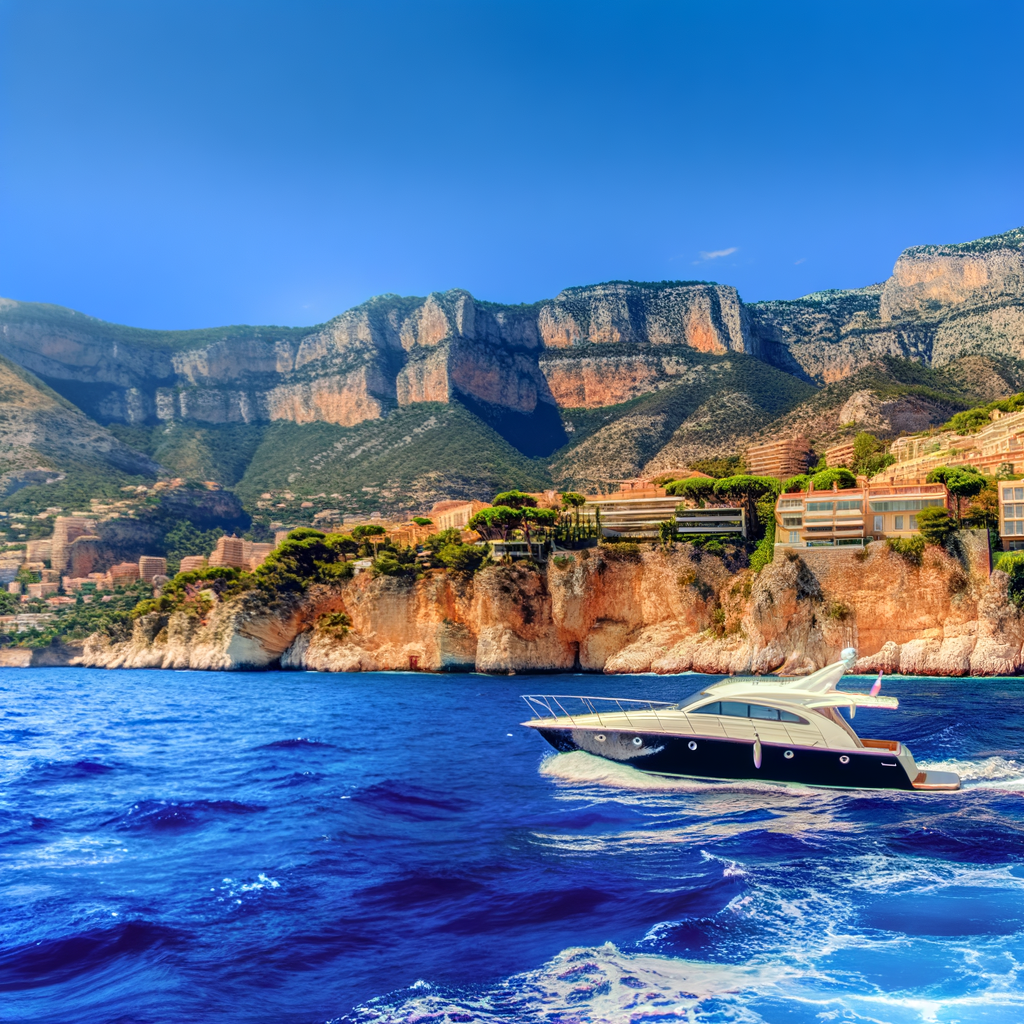 Côte d'Azur vue de la mer Belle vue de la Côte d'Azur depuis la mer.