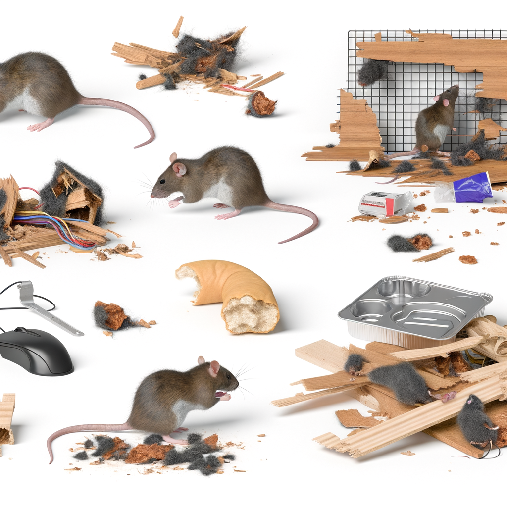 Dommages matériels engendrés par les rats dans les habitations. Dommages matériels causés par les rats.