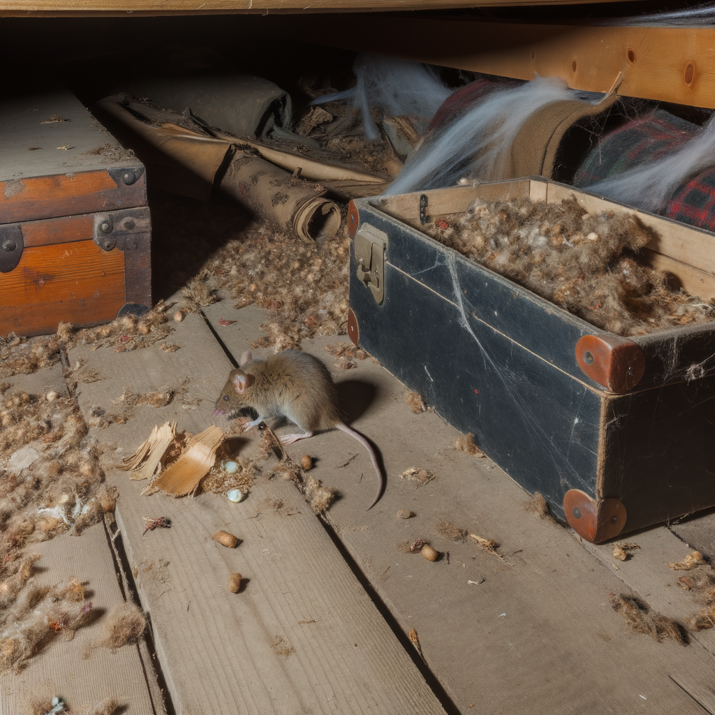 Détection des infestations de souris dans des espaces cachés. Signes d'infestation de souris dans les greniers et sous-sols.