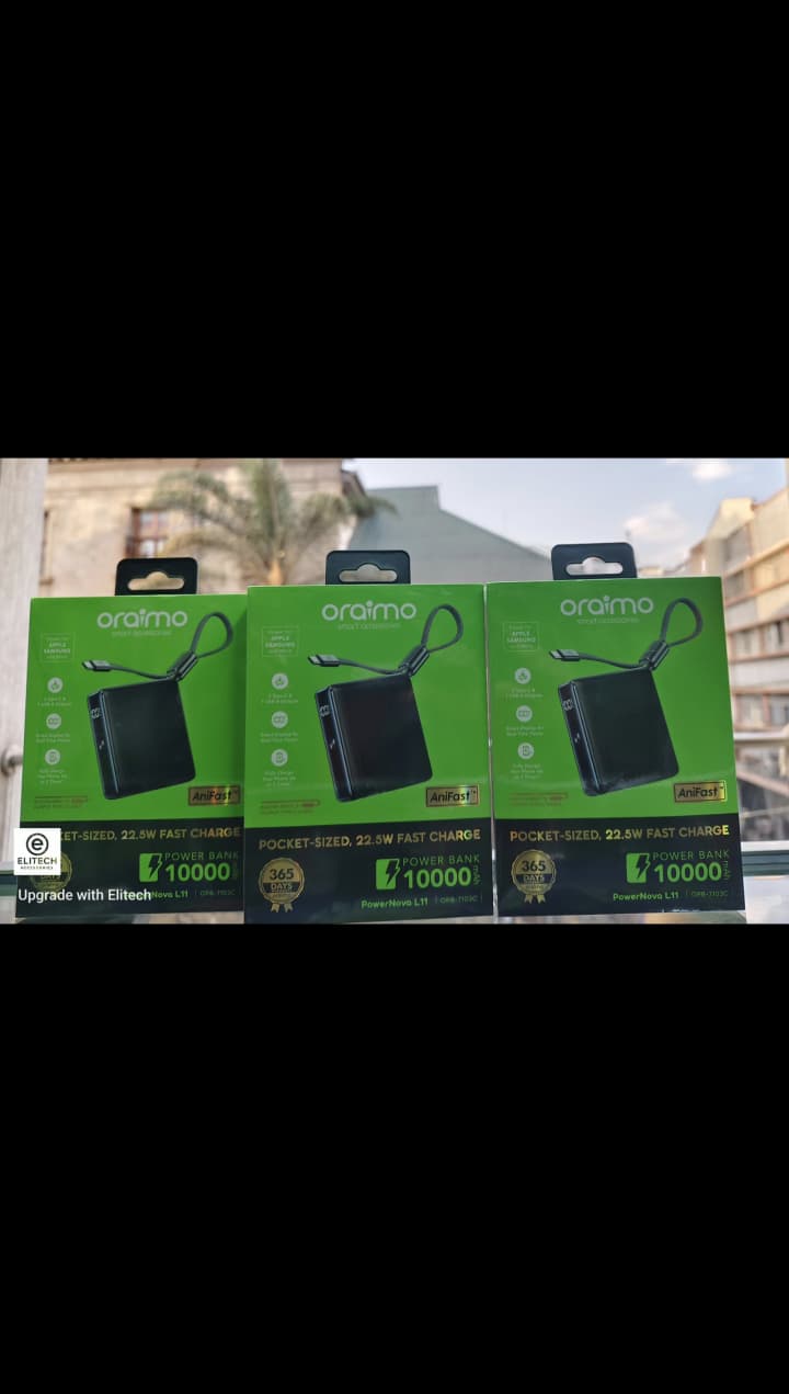 Oraimo 10,000 mAh 22.5W Fast Charge Power Bank OPB-7103C