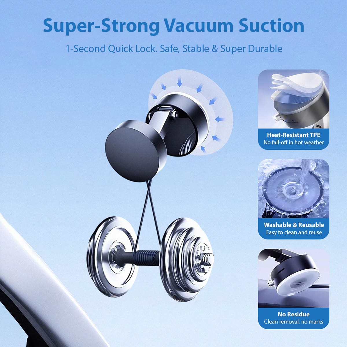 Wisgic™ Magnetic Phone Mount with super-strong vacuum suction and durable design