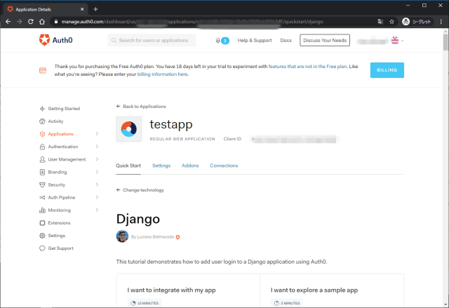 Auth0 Django Tutorial width=640