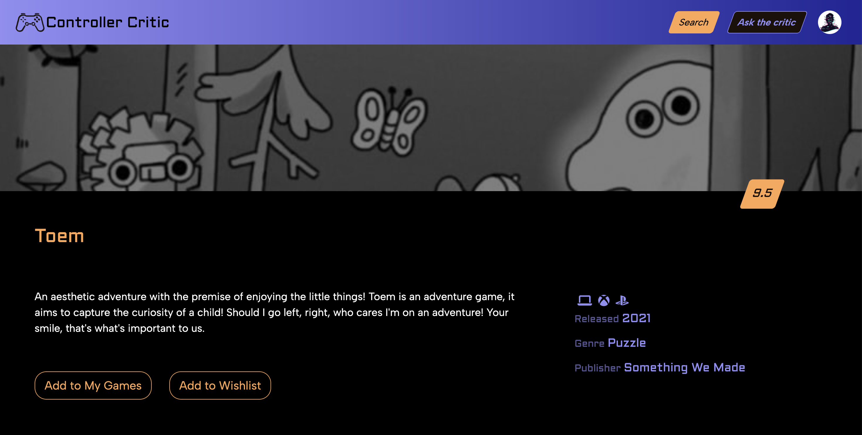 Controller Critic game page showing the game Fortnite