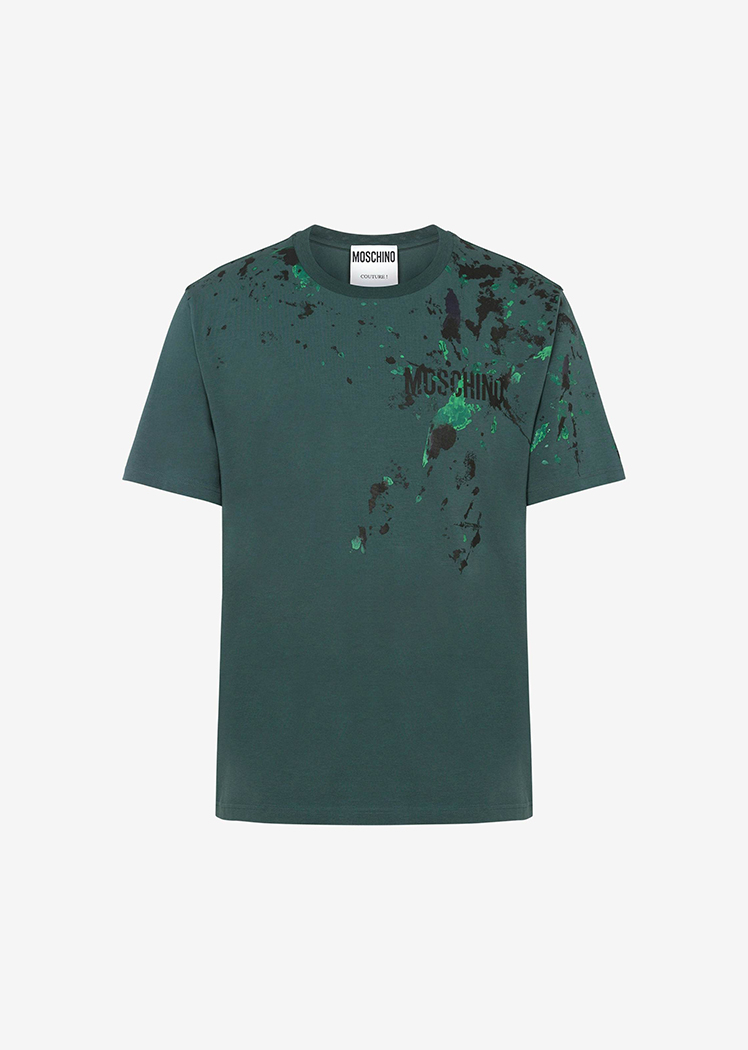 Painted Effect stretch jersey T-shirt