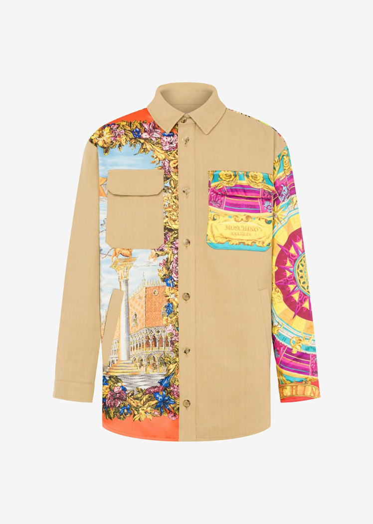 Scarf Print cotton bull shirt