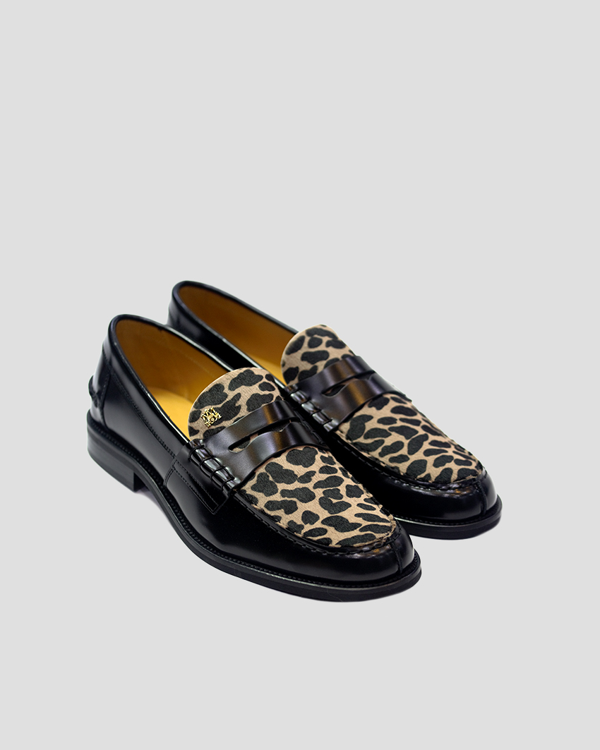 Hand-Stitched Leopard Leather Moccasin – Luxury Italian Shoes
