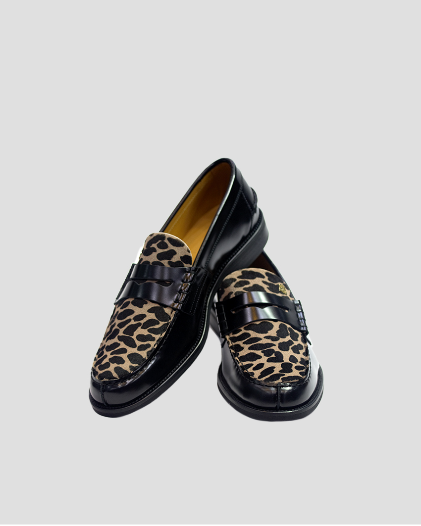 Hand-Stitched Leopard Leather Moccasin – Luxury Italian Shoes