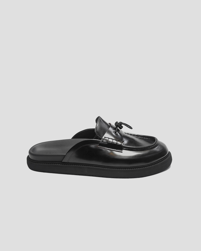 Pure Grain Leather Mules – Luxury Slip-On Shoes