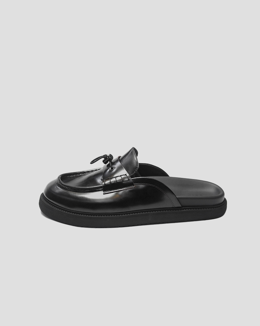 Pure Grain Leather Mules – Luxury Slip-On Shoes