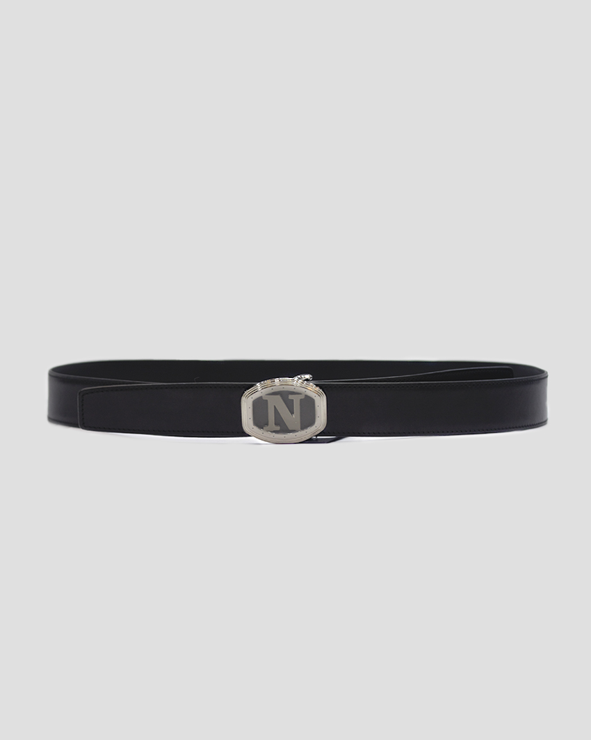 Handmade Leather Belt – 18K Gold/Silver Plated Buckle & Logo