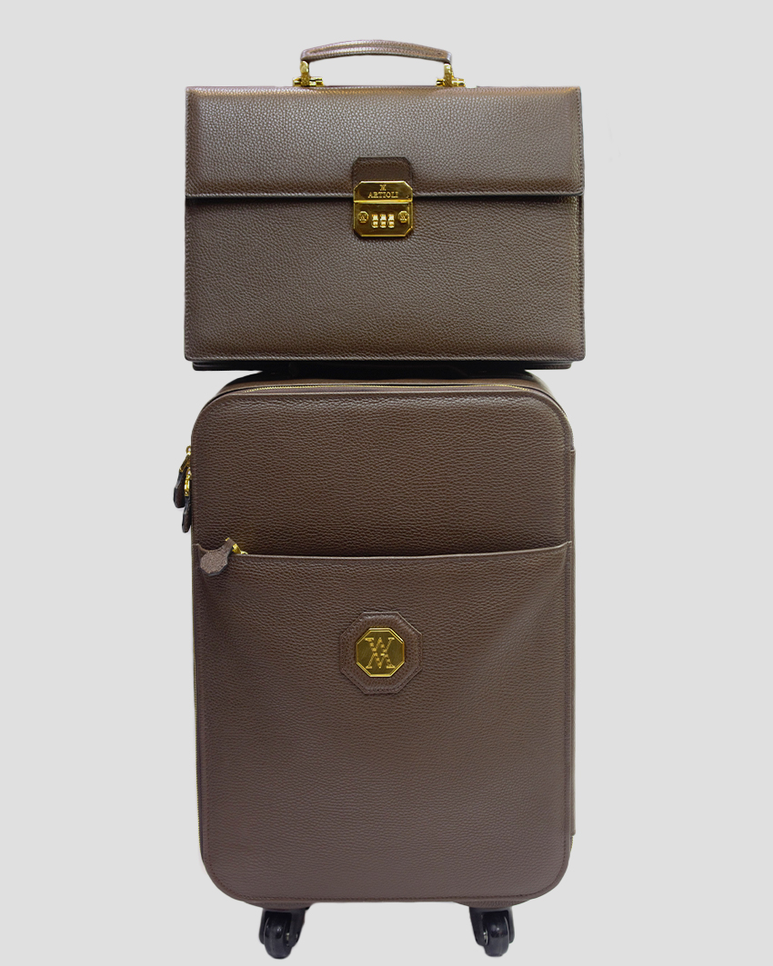 Artioli Luxury Trolley – Pure Kid Leather with Expandable Backup