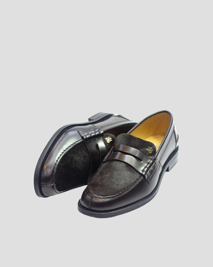 Moccasins in Ponytail & Plain Leather