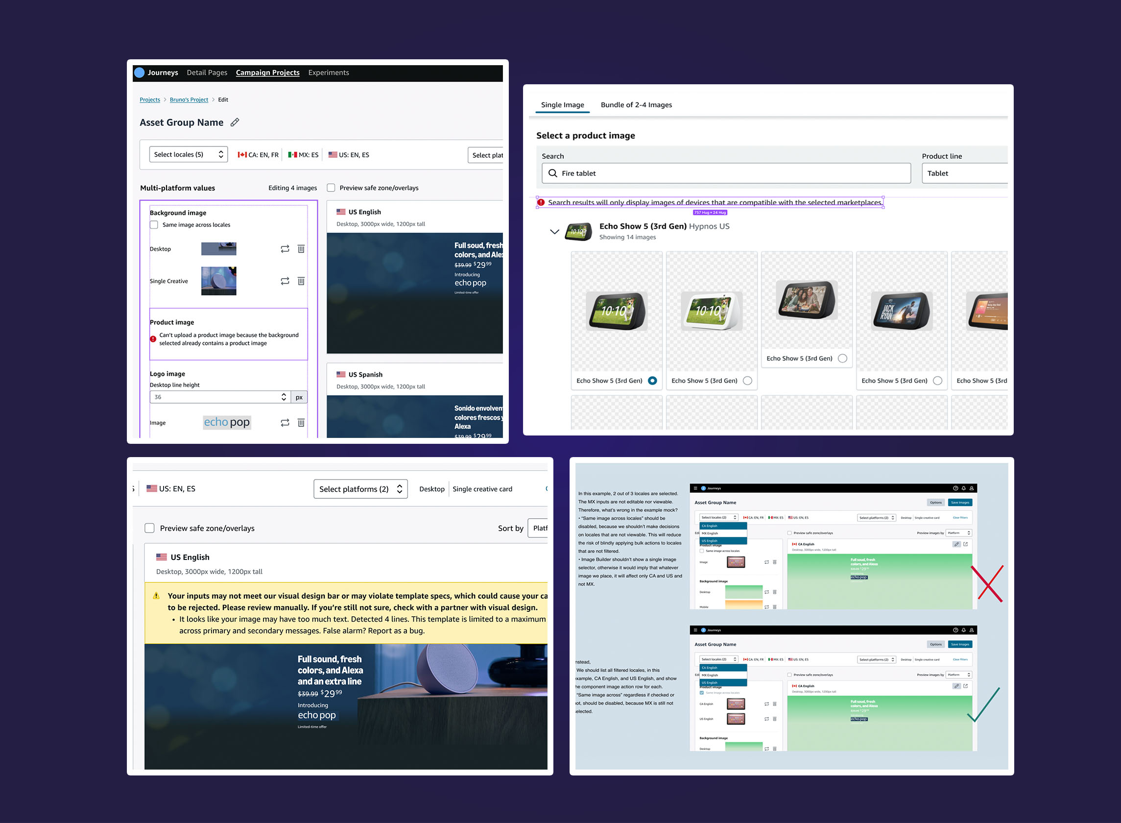 Export validation caught regional conflicts and spec violations before images reached a reviewer.