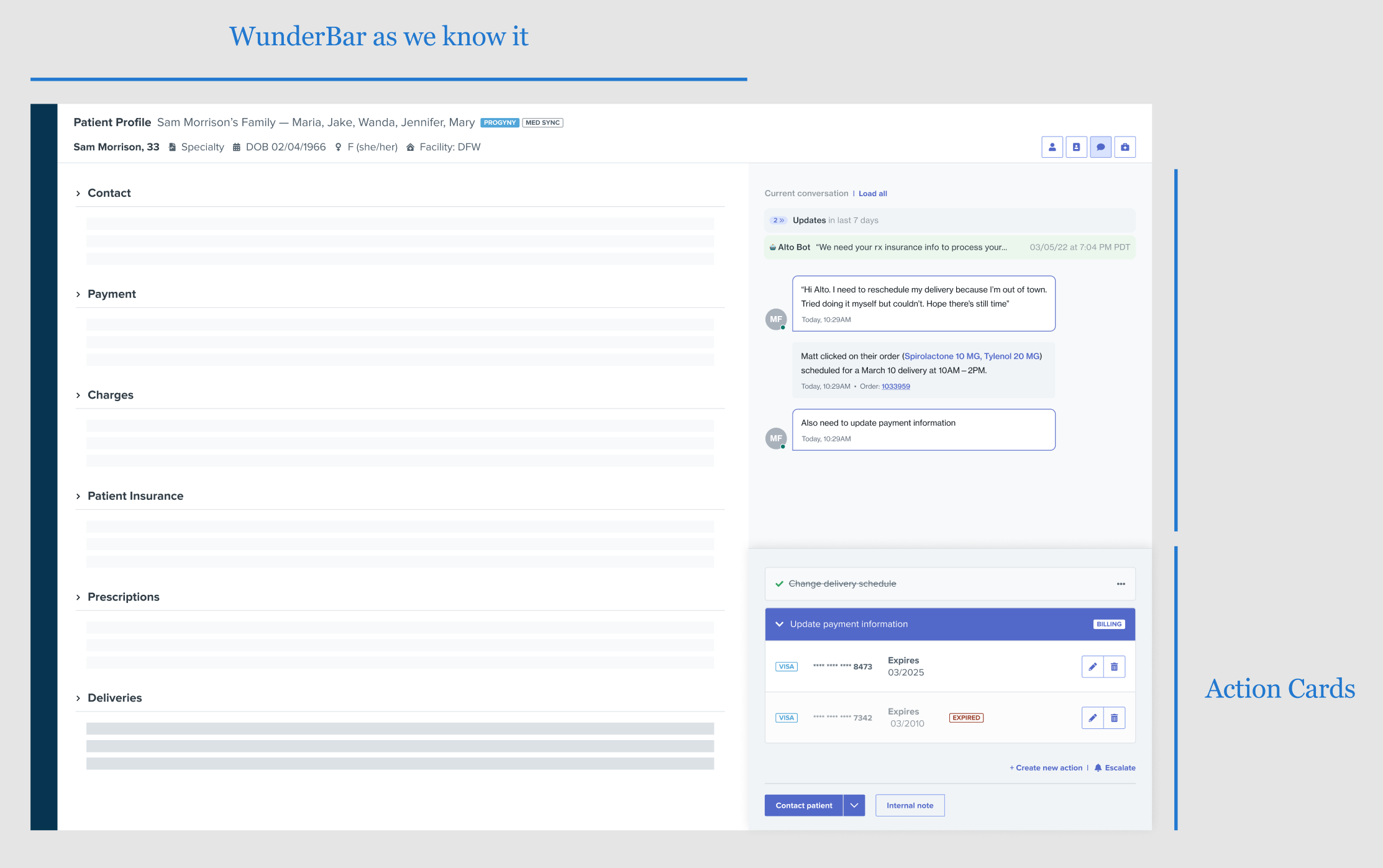 MVP: a refactored Marcia Notes with improved context, hierarchy, and inline action creation.