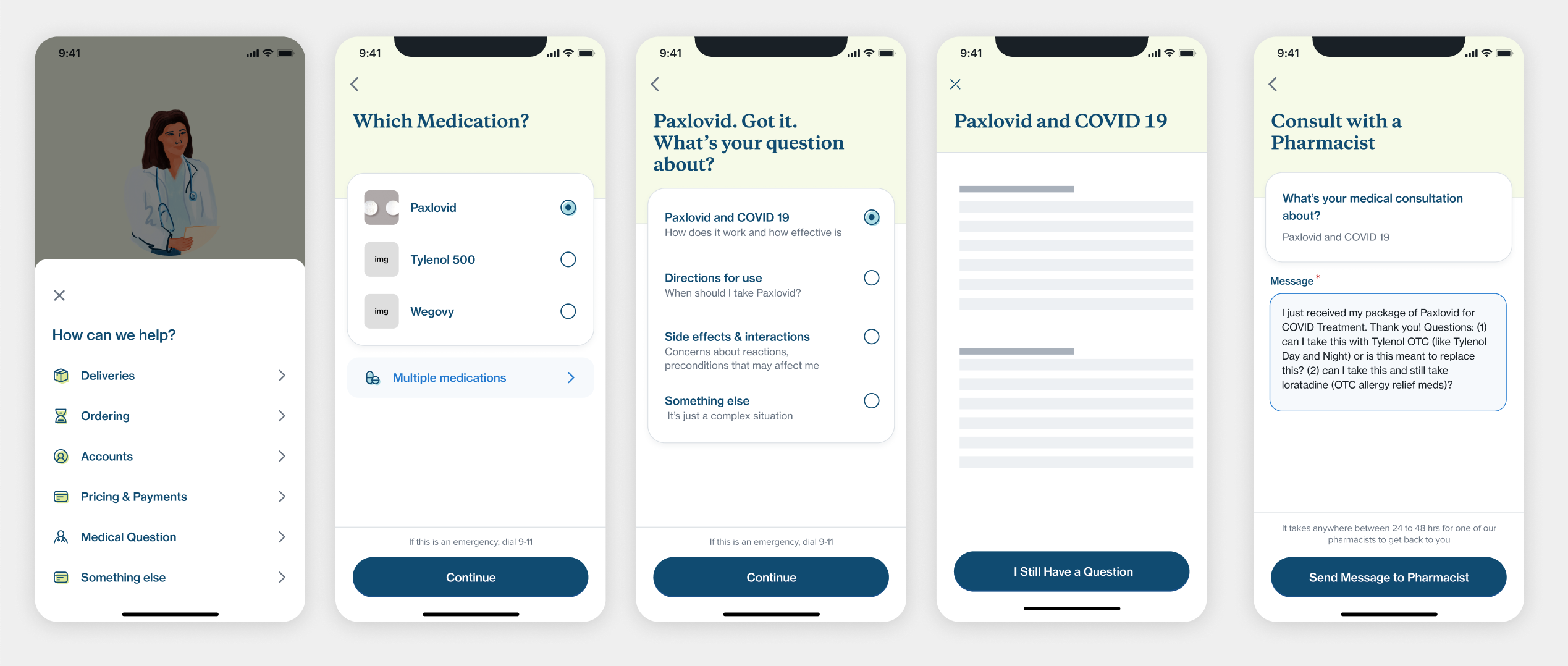 North Star: a medication-anchored consultation experience with integrated self-service content.
