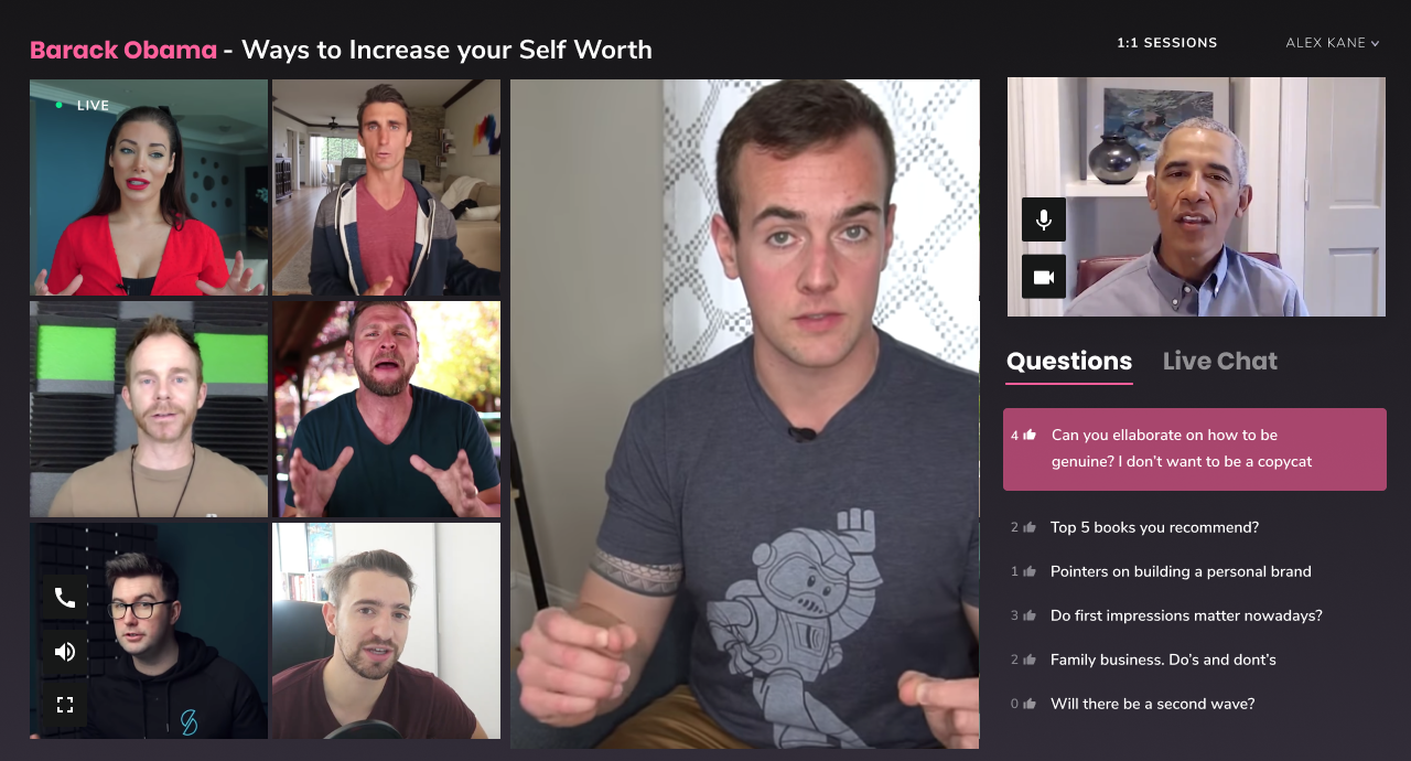 Mid-process exploration , dark mode to shift attention toward the video feed.