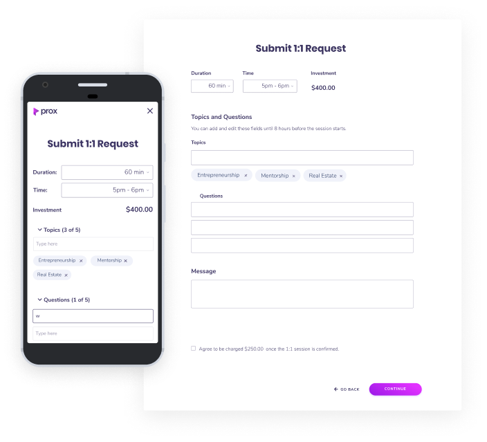 Original request form , too much friction before booking.