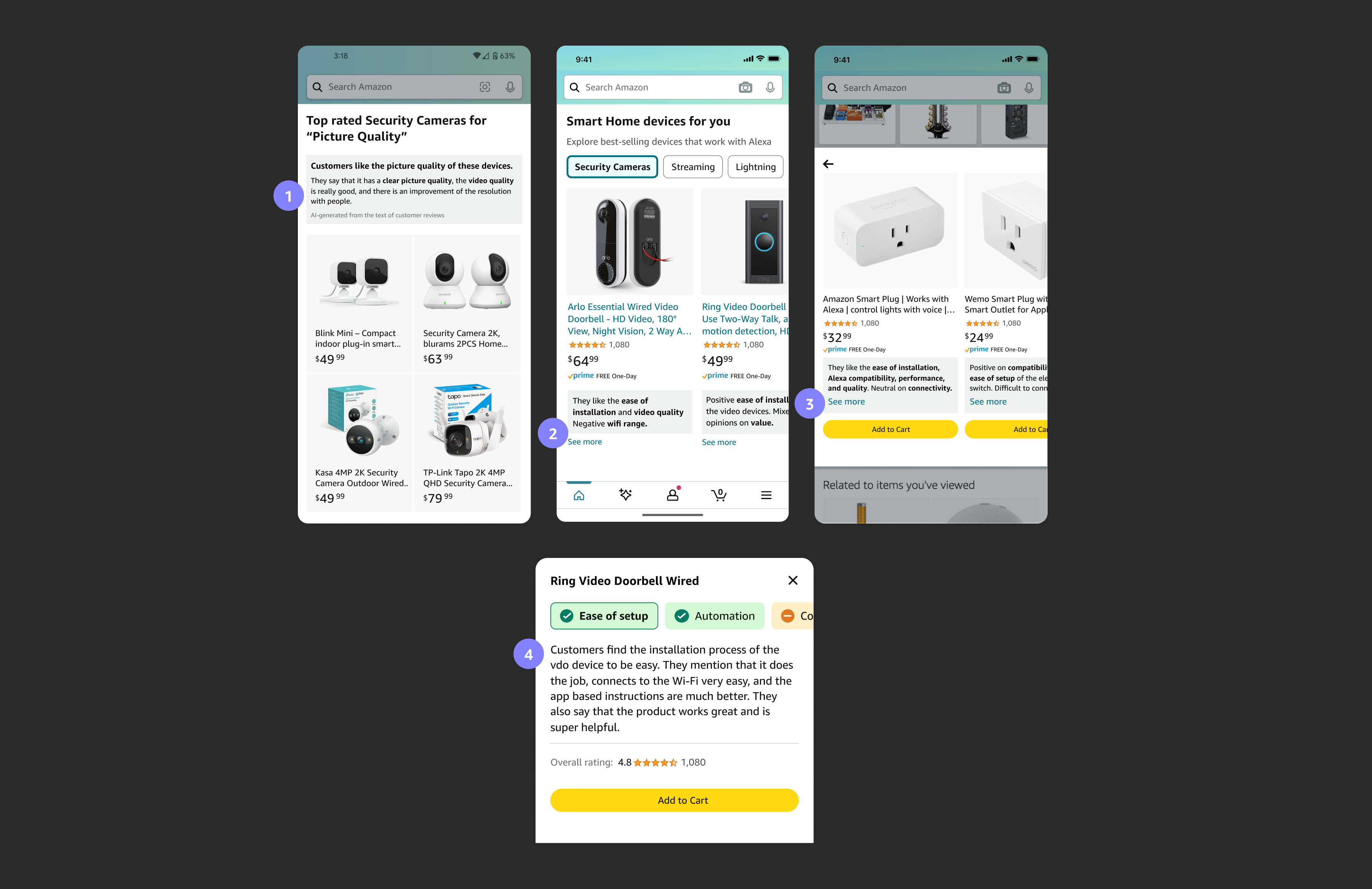 Earlier explorations for integrating AI highlights.