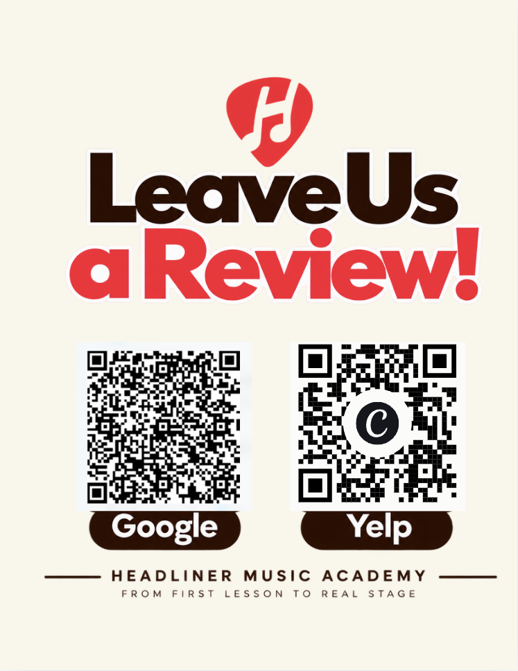 Leave us a review on Google or Yelp. Flyer includes a QR code for each platform.