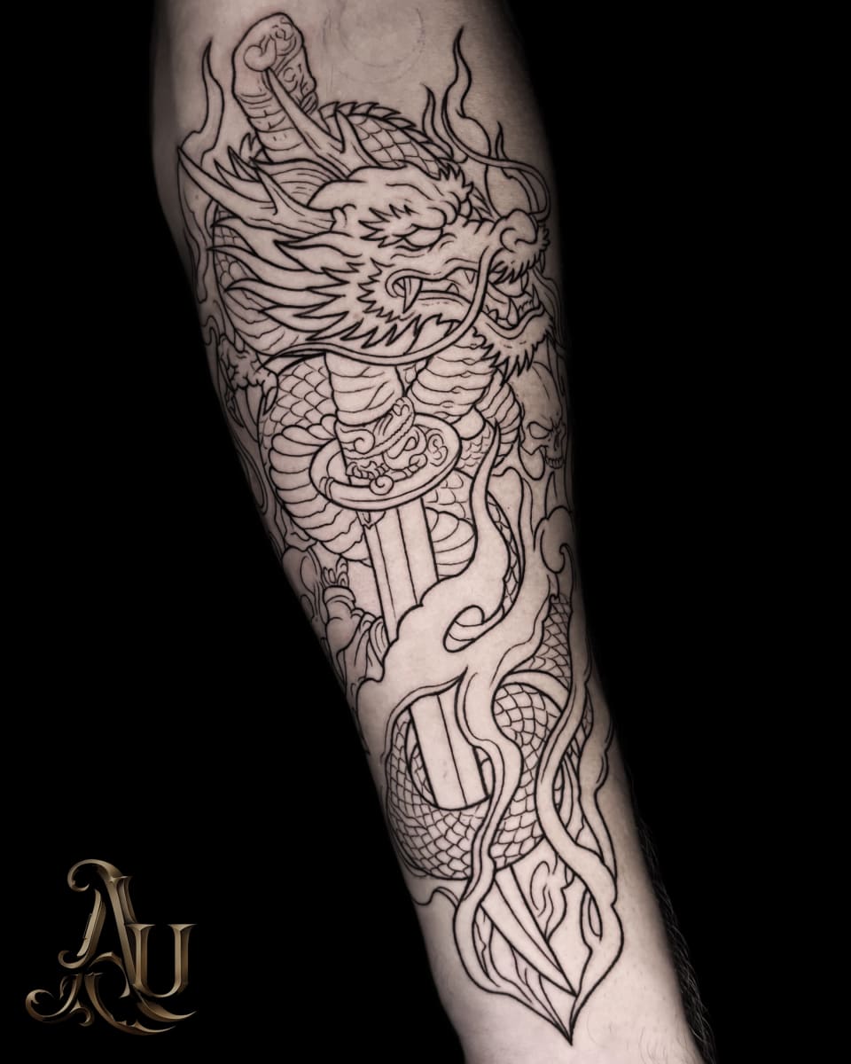 linework tattoo by Adrianna Urban, tattoo artist in York — piece 8
