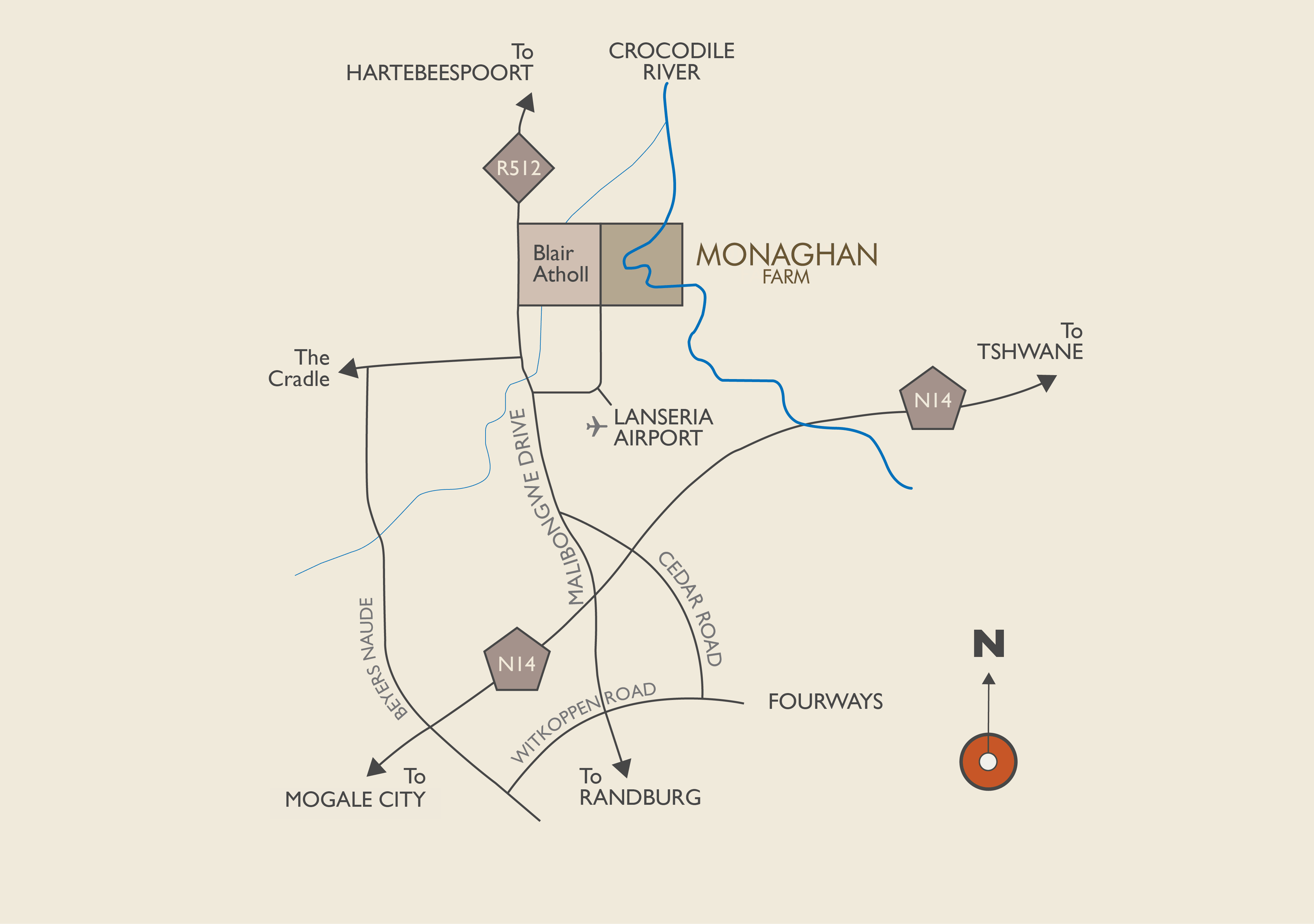 Monaghan Farm direction map