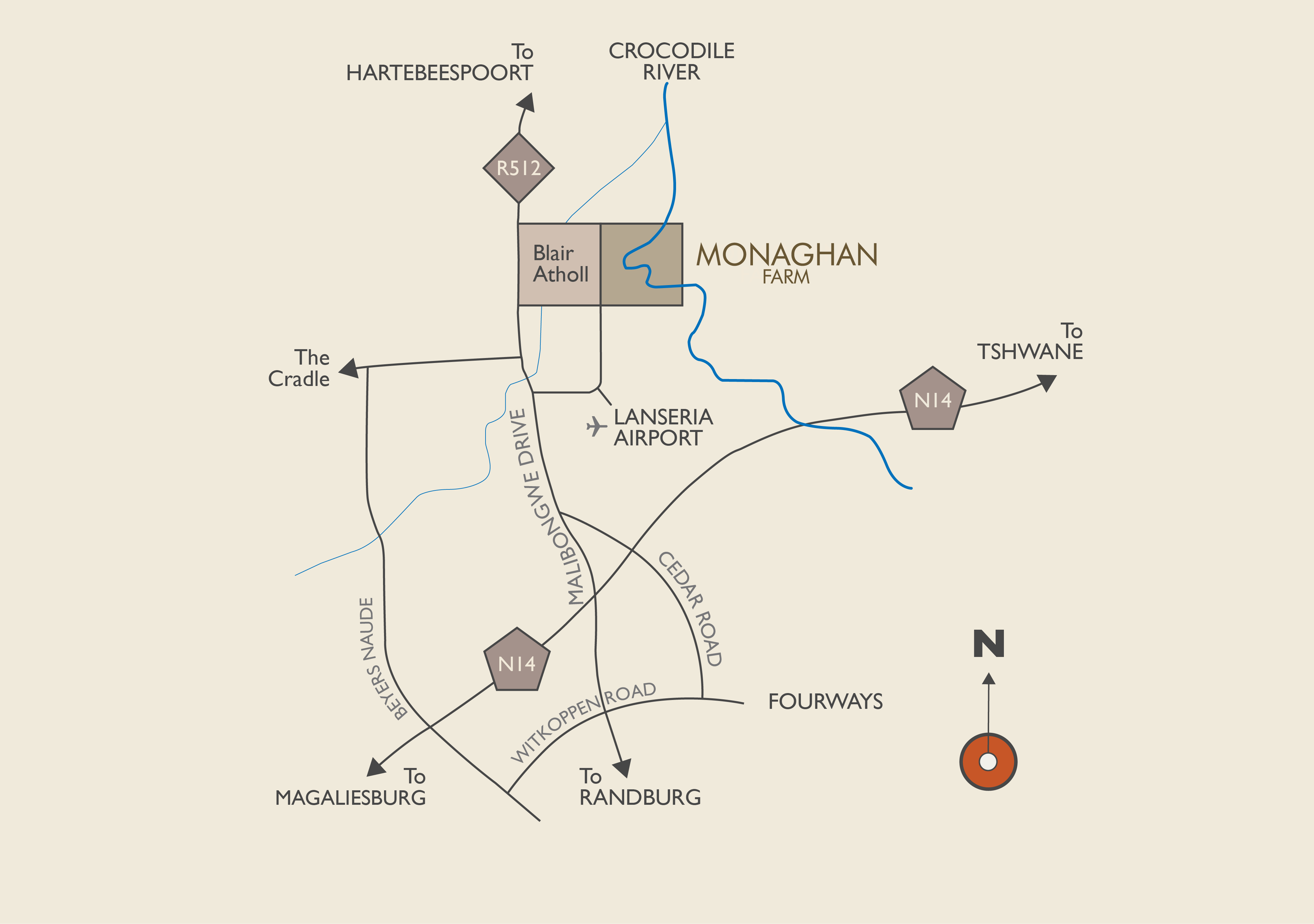 Monaghan Farm direction map