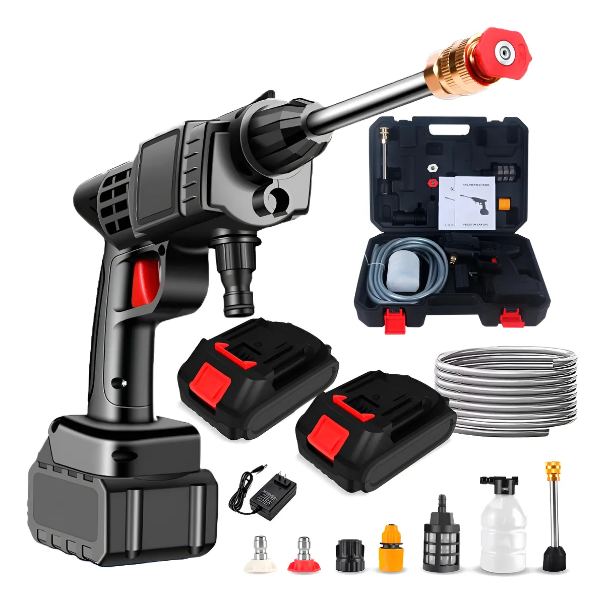 Lavadora lava jato portátil com 2 baterias e maleta