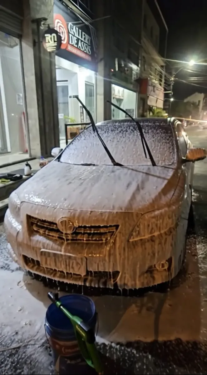 Imagem enviada por cliente mostrando a lavadora portátil