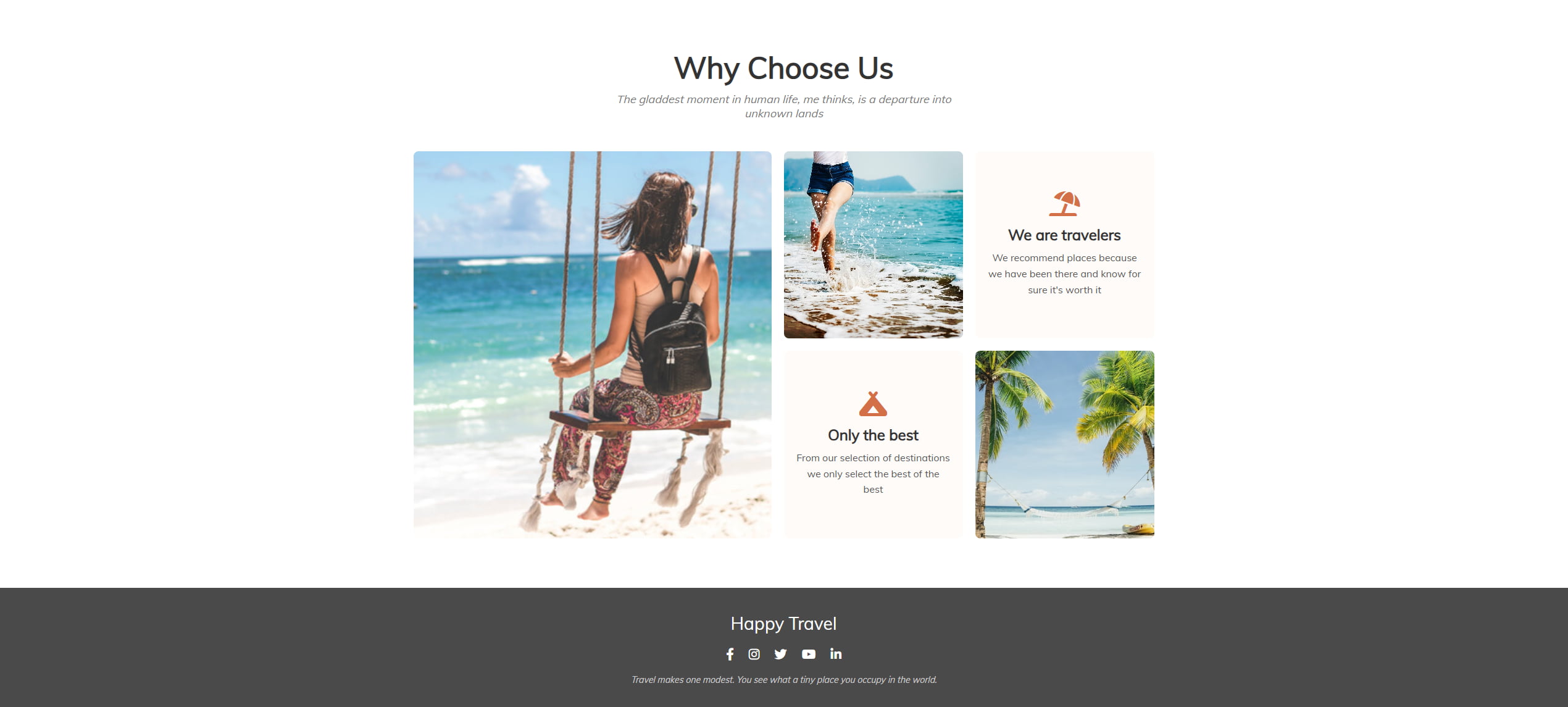 Why Choose Us and Footer