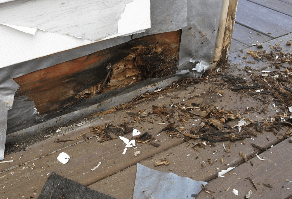 Rotted ledger board