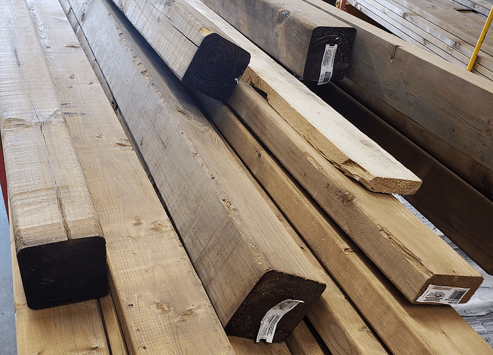 Lumber pile at a lumberyard