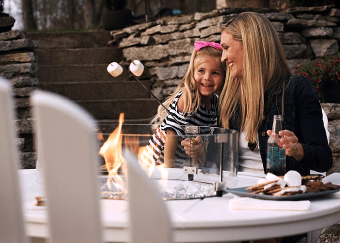 Adirondack Chairs with Fire Pit Table